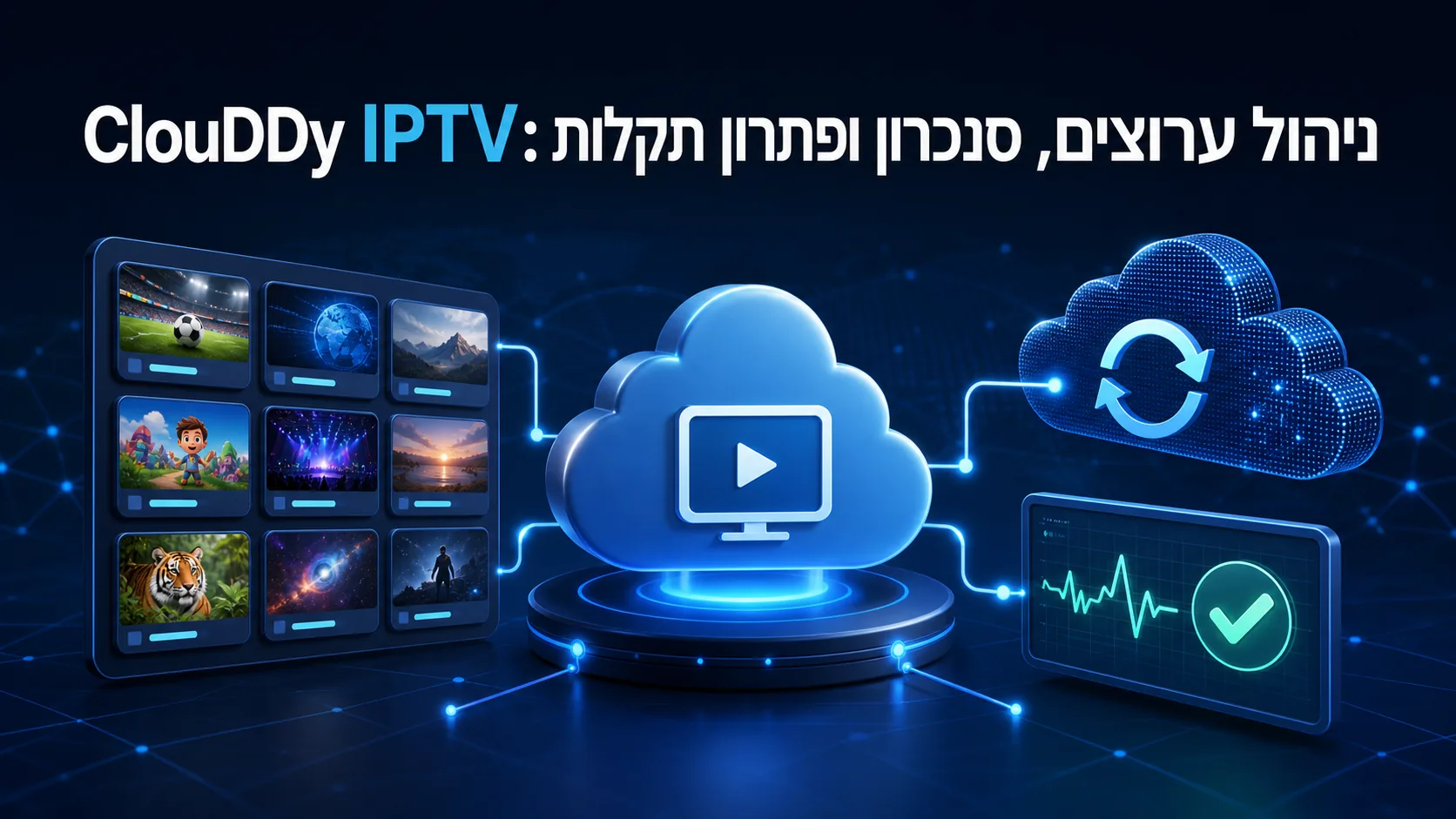 ClouDDy IPTV: ניהול ערוצים, סנכרון ופתרון תקלות