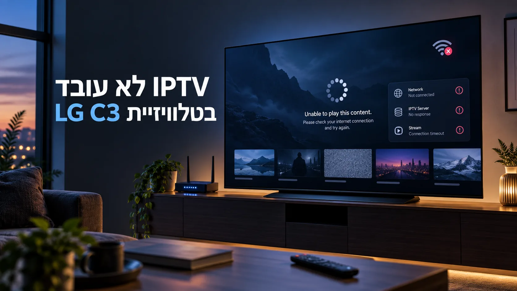 iptv לא עובד lg c3 — IPTV לא עובד בטלוויזיית LG C3: מדריך פתרון תקלות