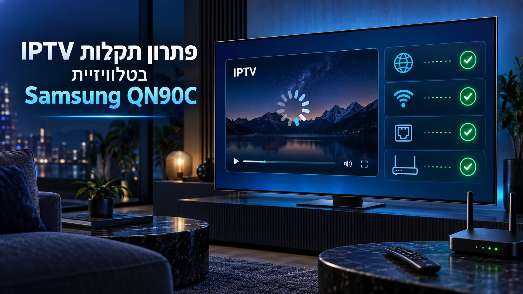 פתרון תקלות IPTV בטלוויזיית Samsung QN90C